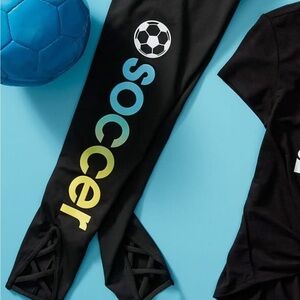 Justice Soccer Glitter Graphic Leggings size 10